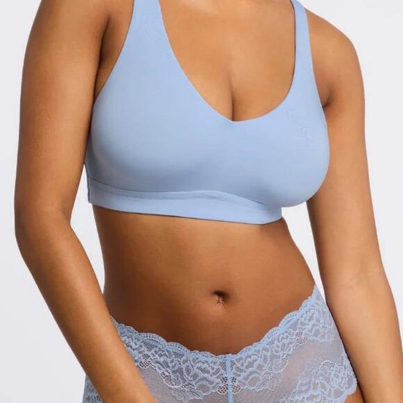 Montelle Wire-Free Everyday Bralette – Cloud Blue, Size 38 F/G, New - Picture 1 of 5